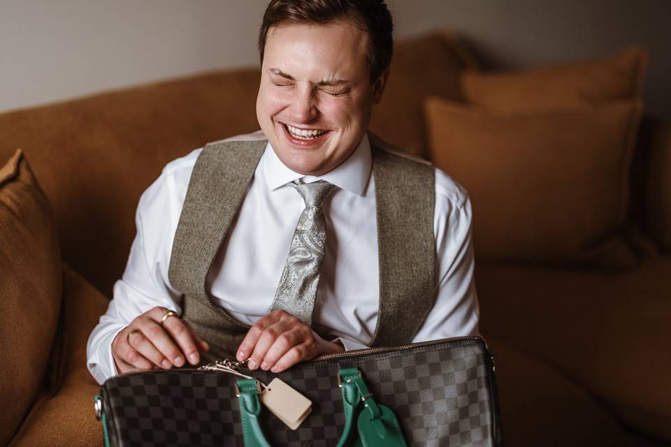 Groom Getting Ready