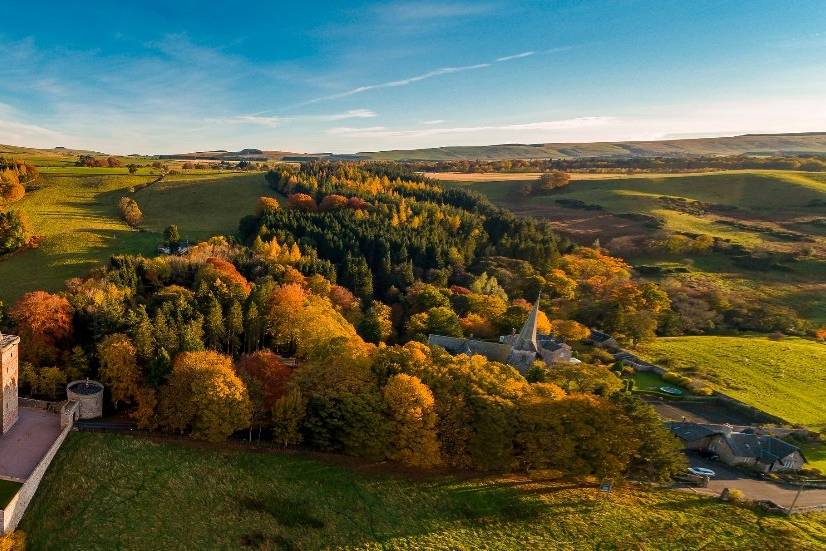 Borthwick Castle landscape