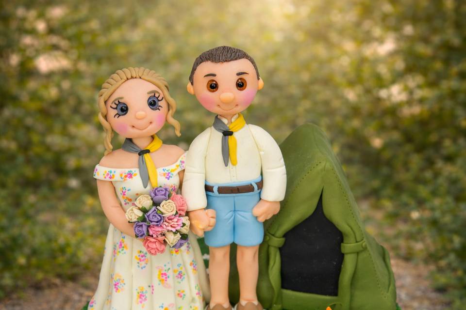 Camping Wedding Cake Topper