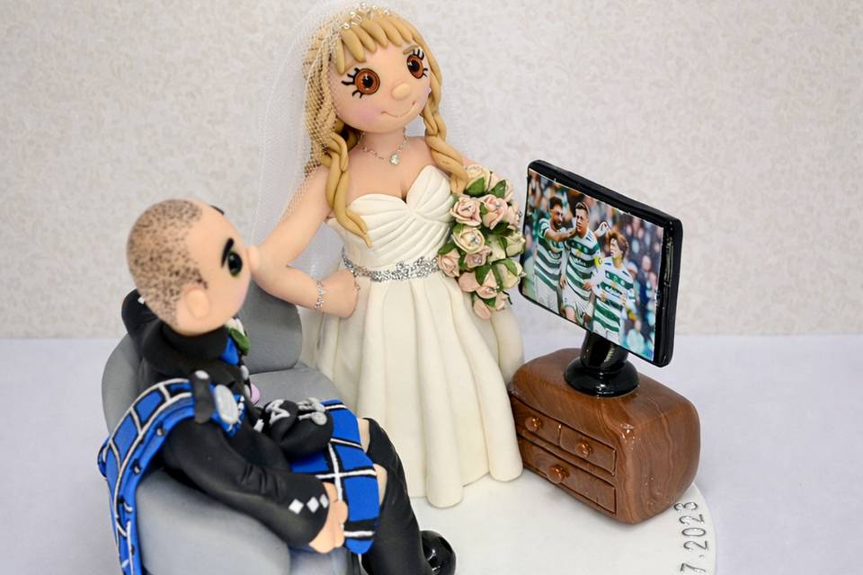 Football Wedding Cake Topper