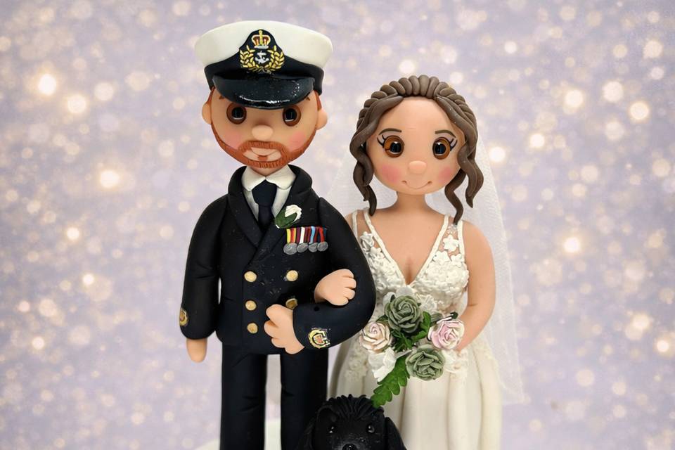 Bride & groom cake topper