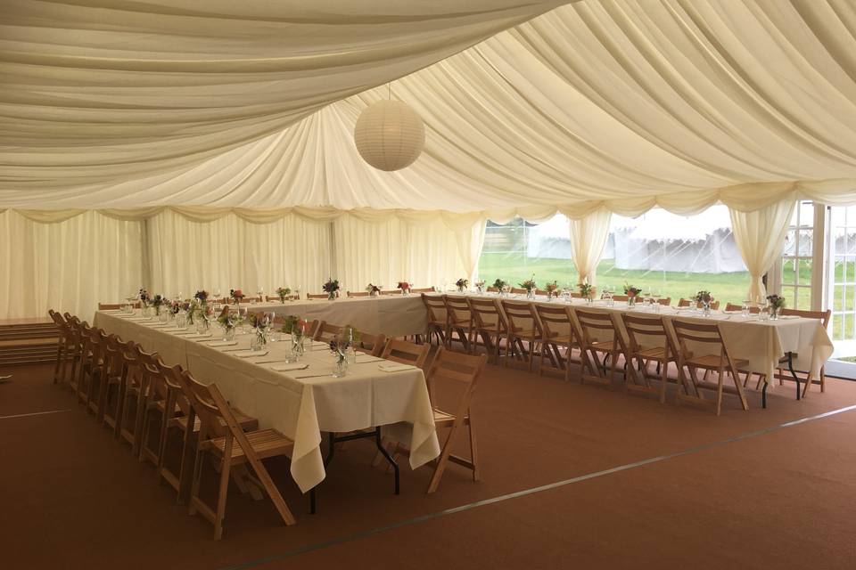 Rustic tables and chairs