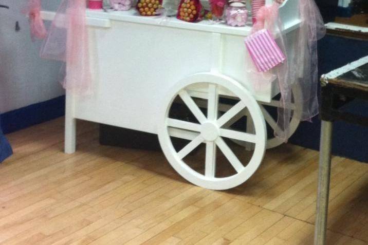 Vintage style candy cart