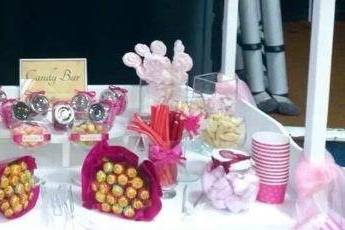 Very pink candy buffet - Idea of colour scheme and layout