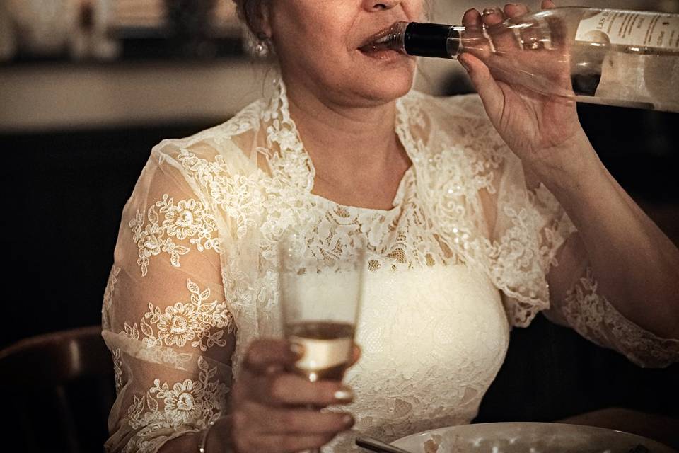 Exuberant bride