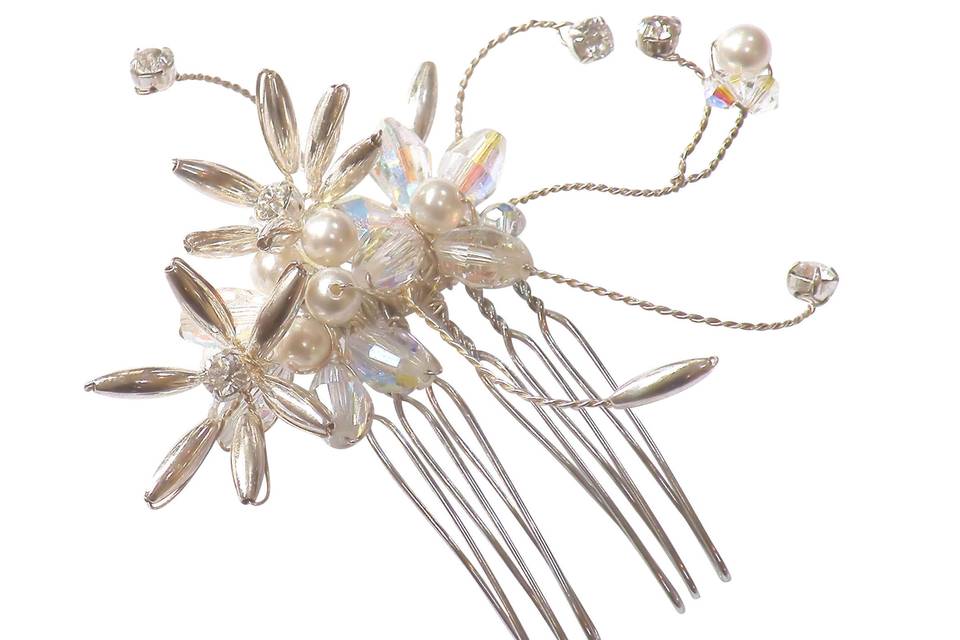 Sterling silver & Pearl Hair Comb