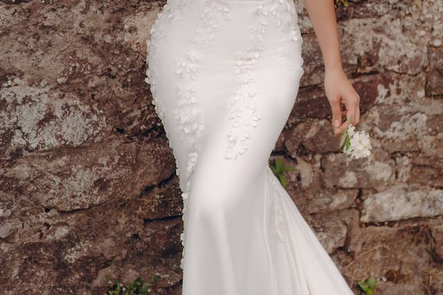 Off-the-shoulder gown