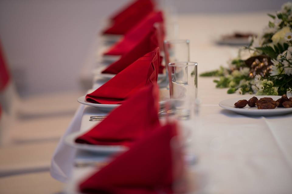 Red napkins