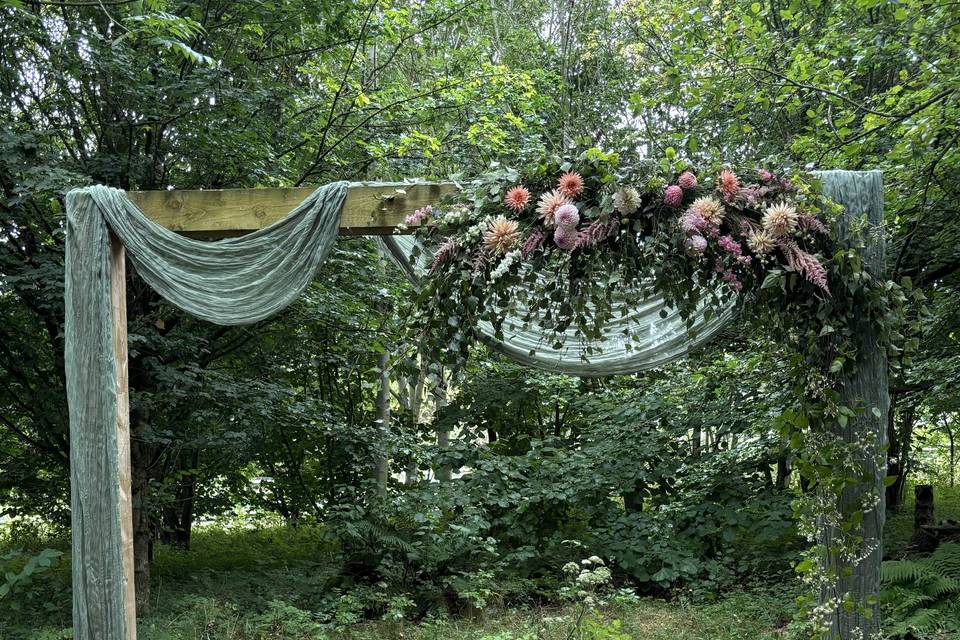 Woodland wedding arch