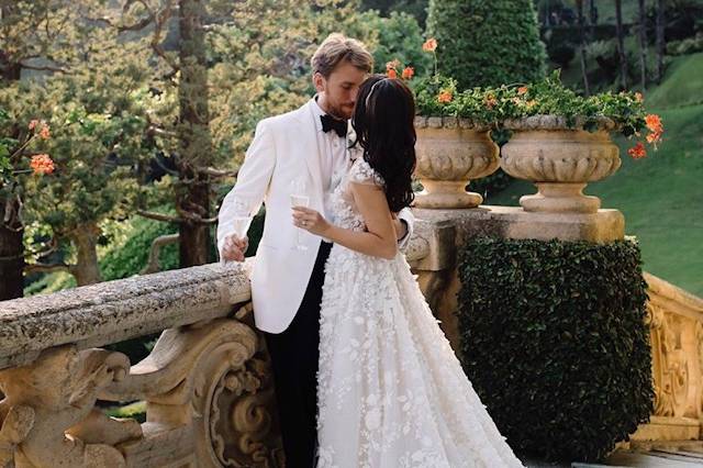 Bride and groom at wedding