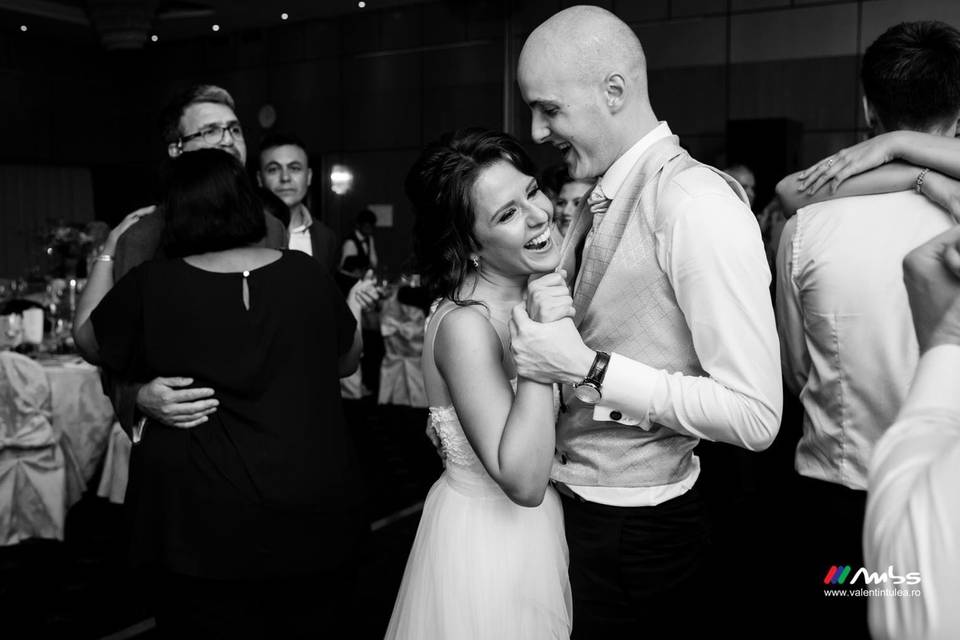 Couple enjoying their wedding