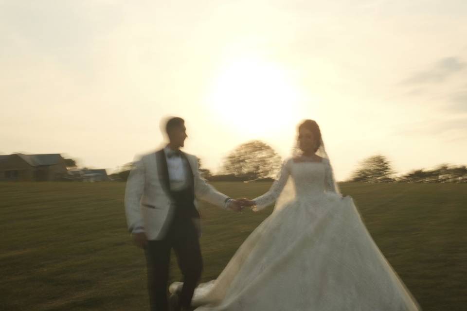 Romantic Sunset Wedding Portra
