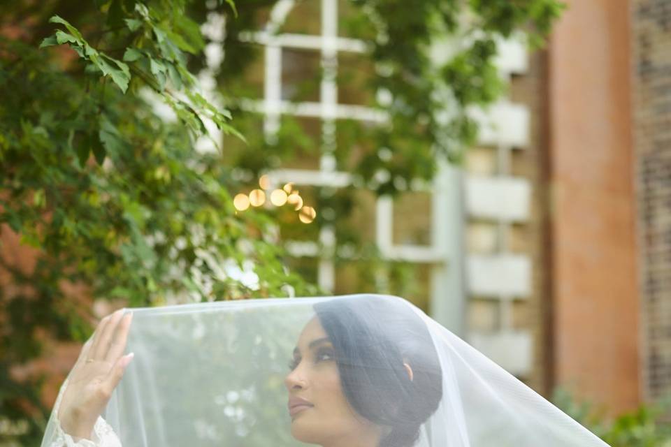 Editorial Bridal Veil Portrait