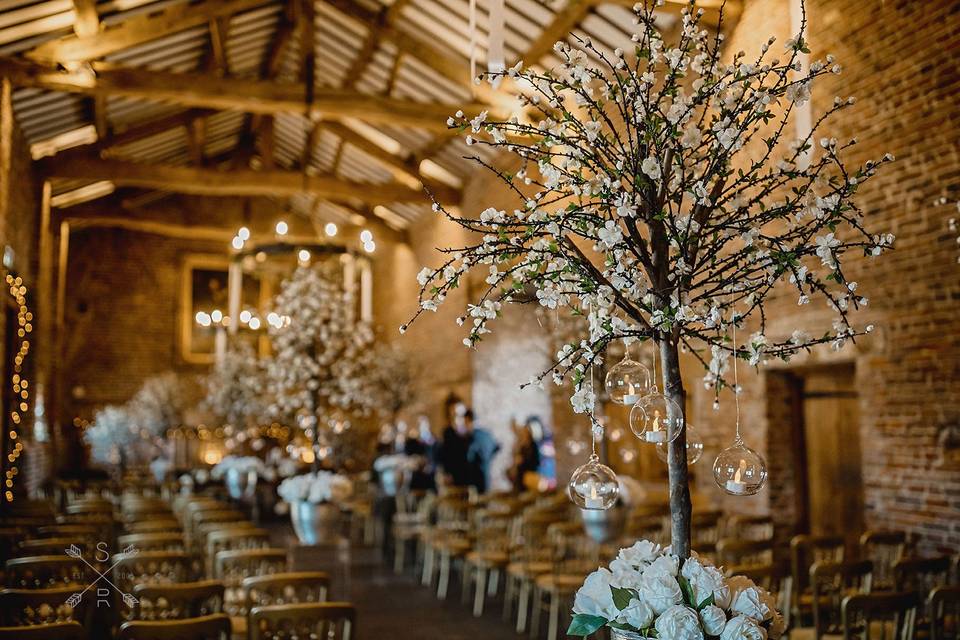 Meols Hall Tithe Barn aisle