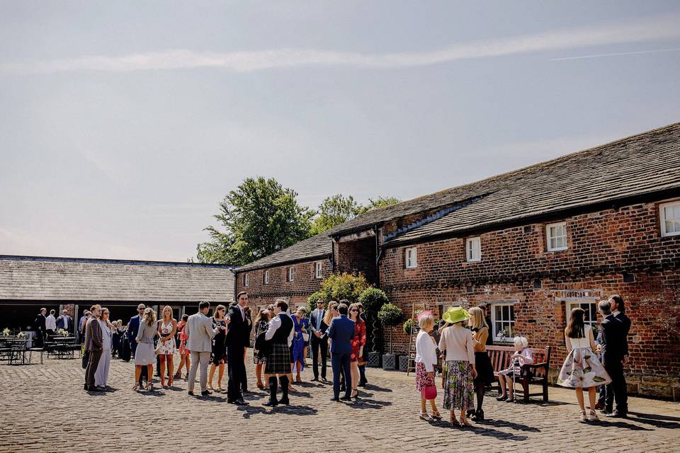 Meols Hall courtyard celebrate