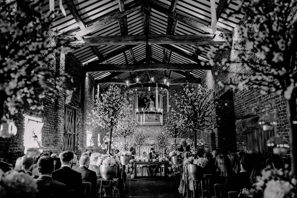 Meols Hall wedding car arrives