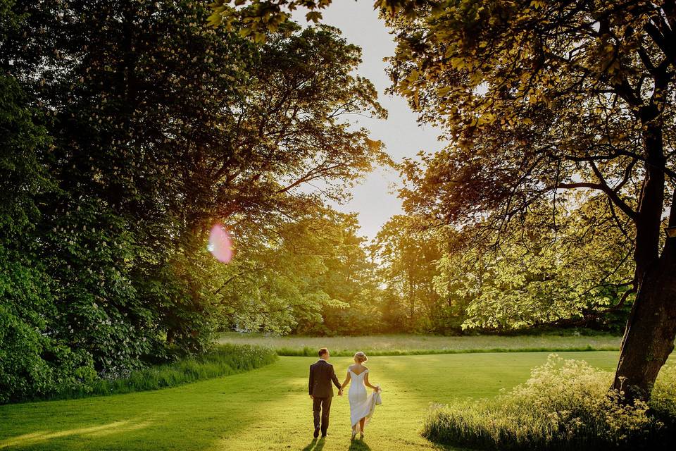 Meols Hall grounds sunset