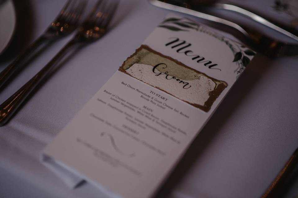 Meols Hall table setting menu