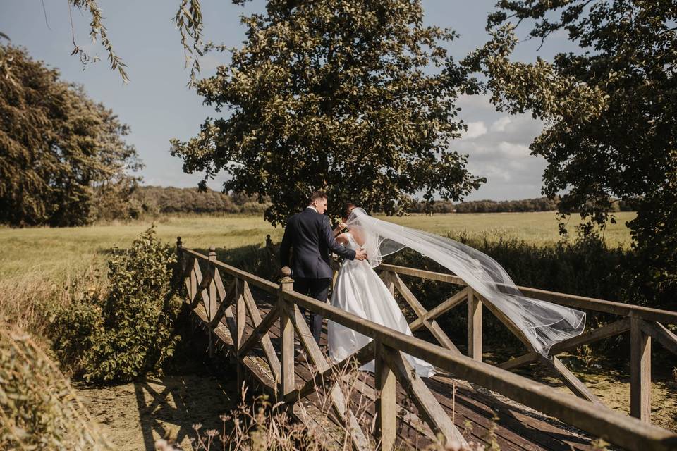 Meols Hall bridge in grounds