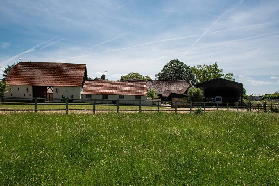 Surrounded by grazing fields