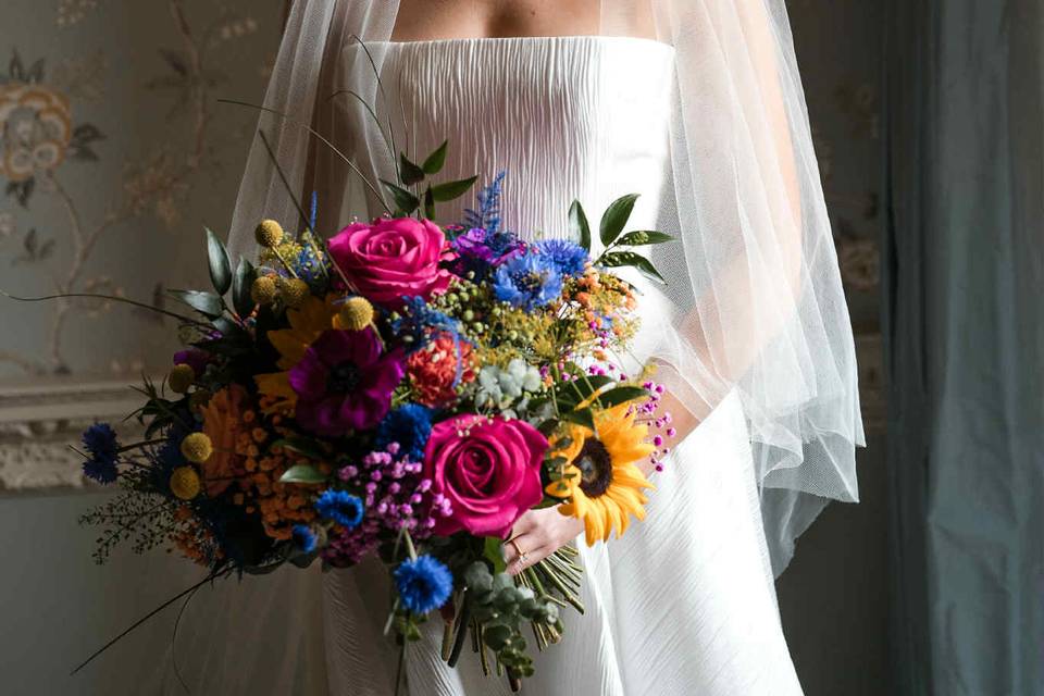 Bright bridal flowers