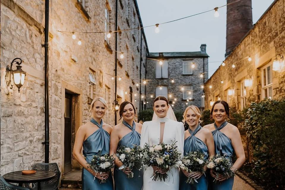 White and blue wedding