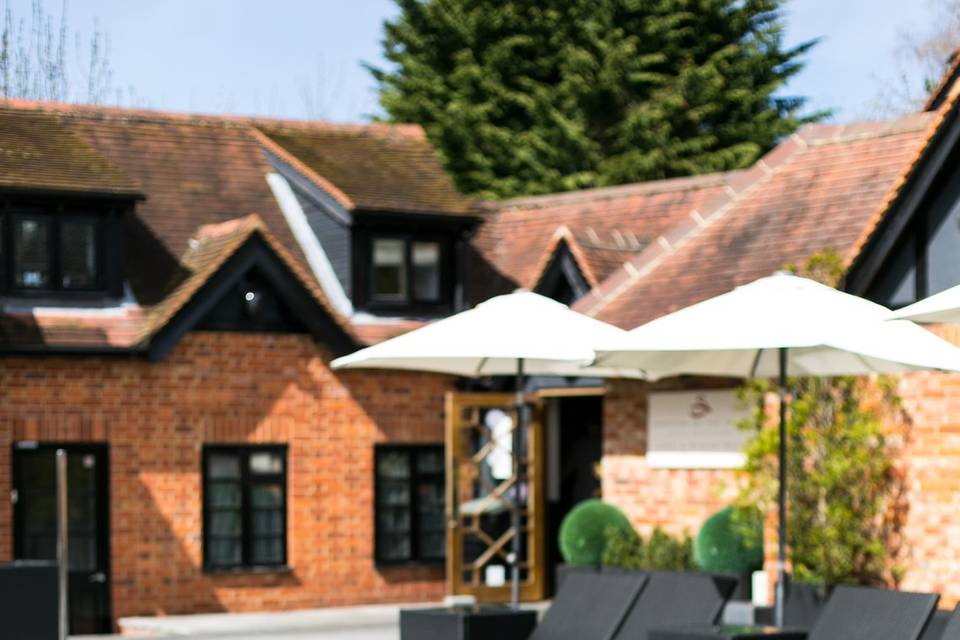 Pool with floating candles