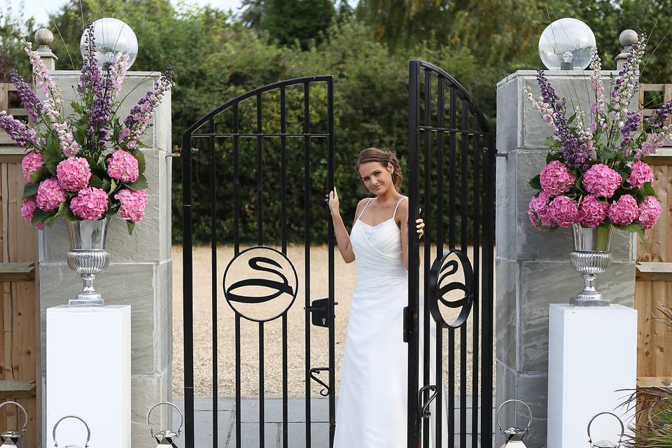 Bride walking in to the venue