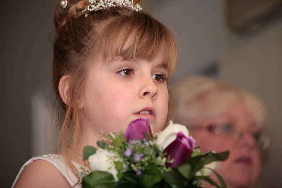 Catrin and her bouquet