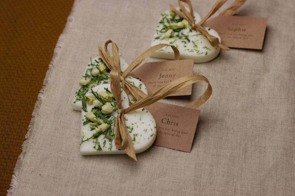 Green Theme Wedding Favours