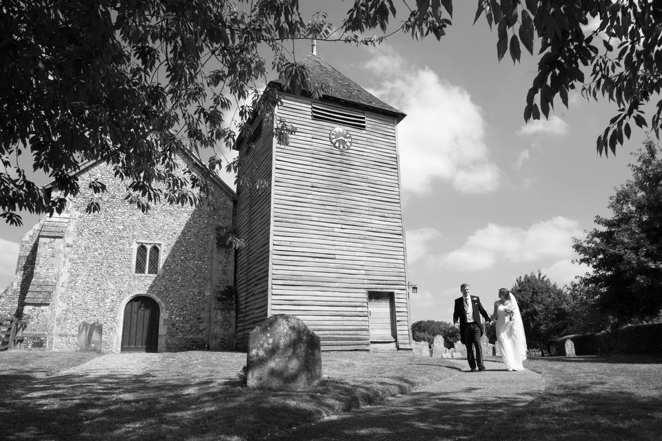 Church bride and groom