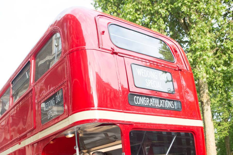 London bus bride and groom