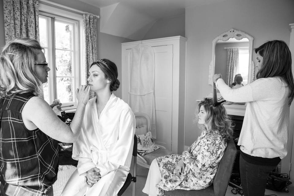 Bride getting ready