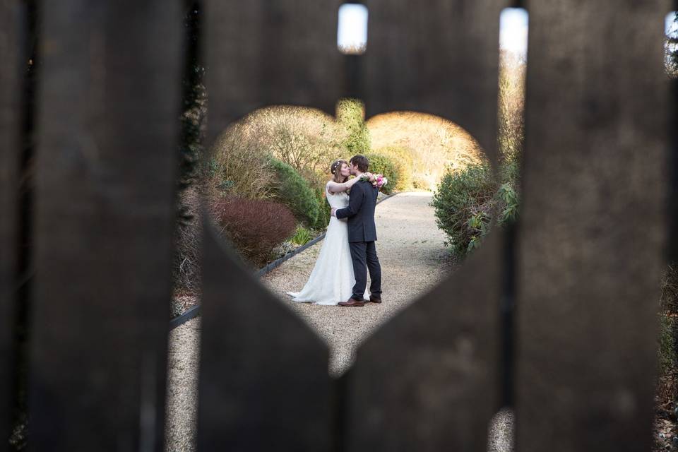 Love heart bride and groom