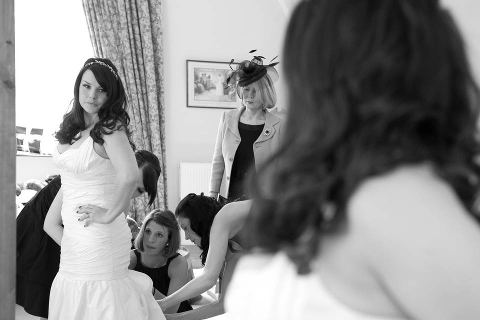 Bride getting ready