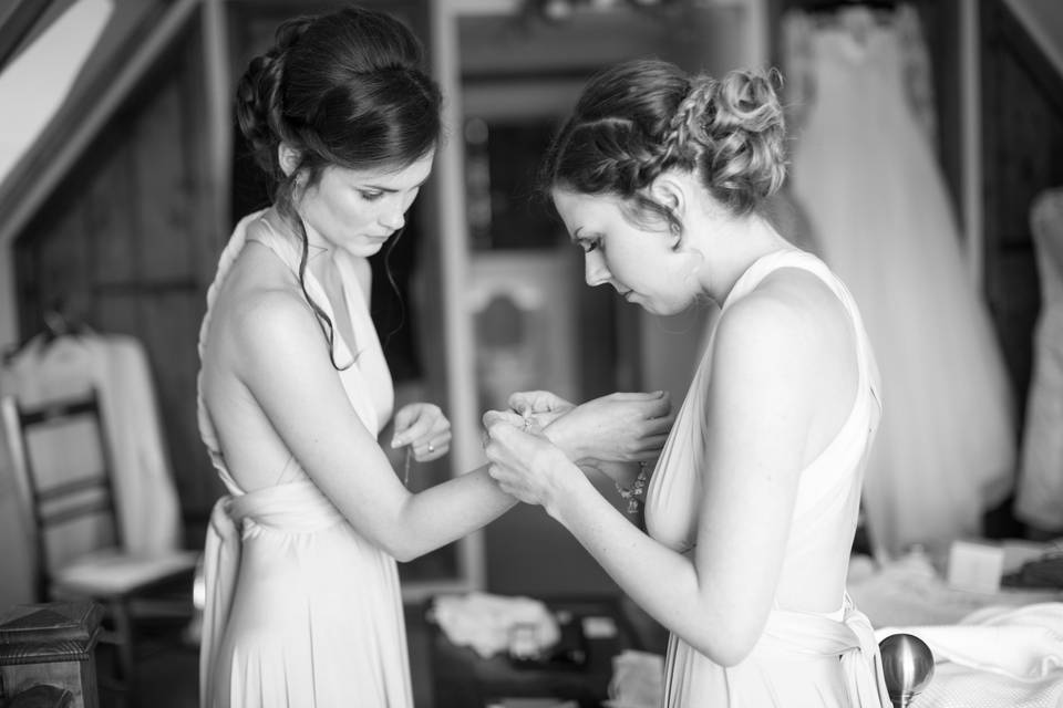 Bride getting ready