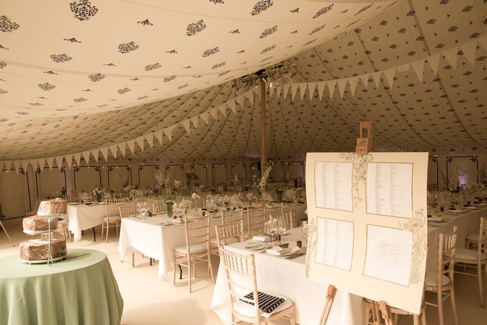 The wedding breakfast room