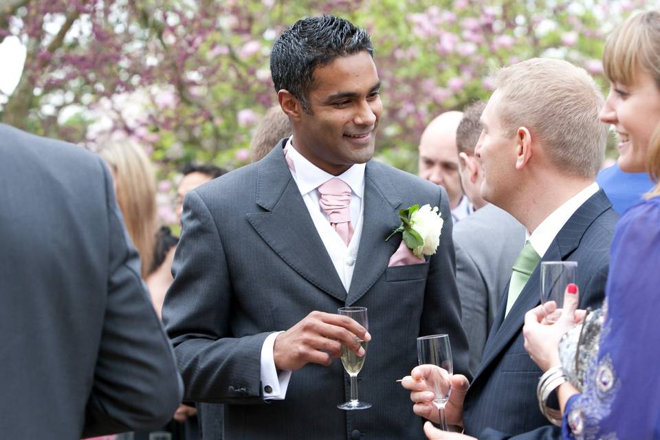 Groom enjoying the party