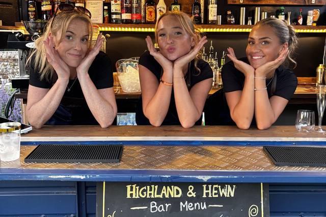 Family team working the bar