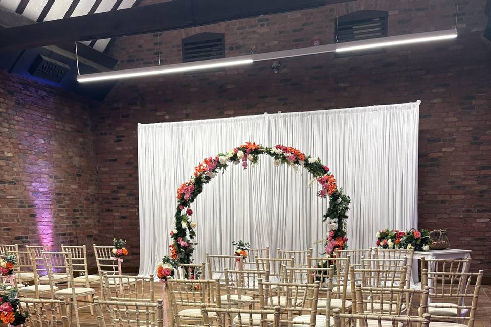 Wedding barn set up