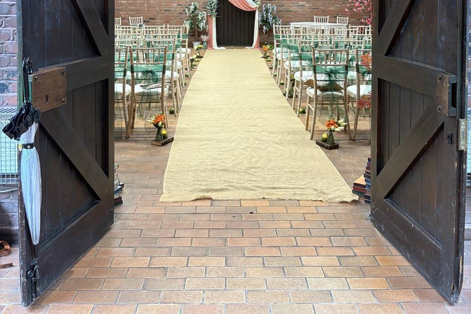 Wedding barn set up