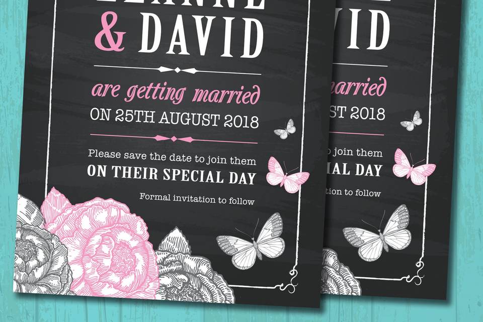 Chalkboard Save the Date