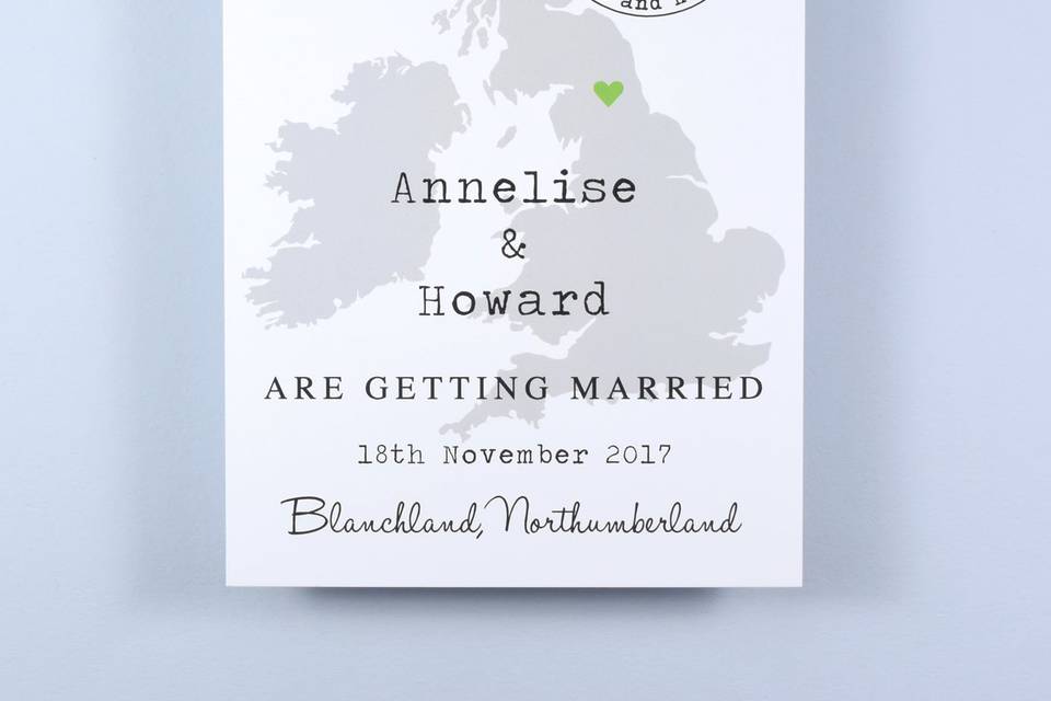 'Claire' - Wedding Map Invite