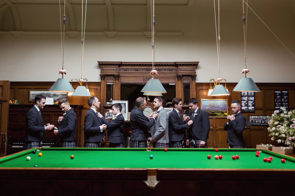 Groomsmen in Billiards Room