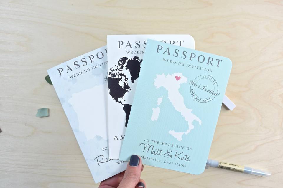 Passport style wedding invites