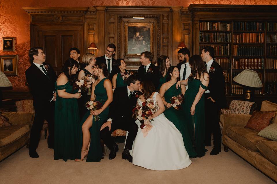 Wedding Group in Library