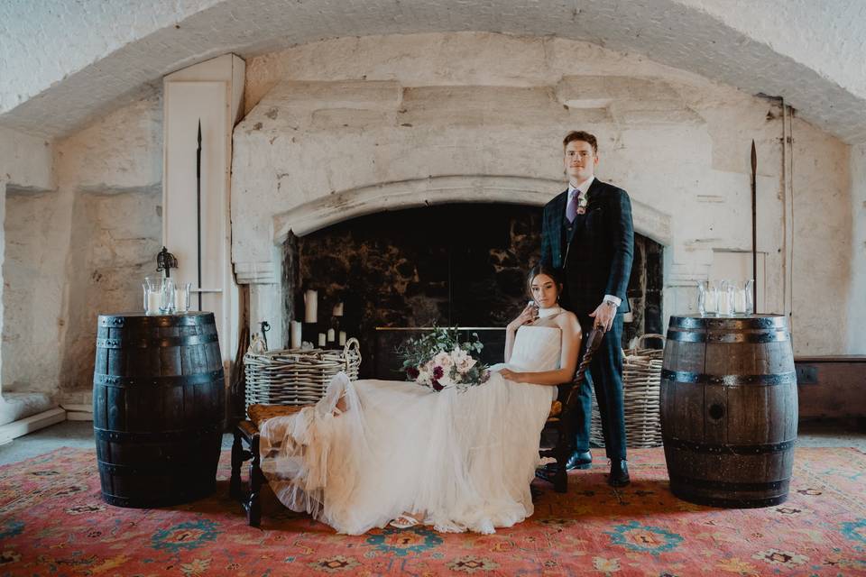 Wedding Couple in the Armoury
