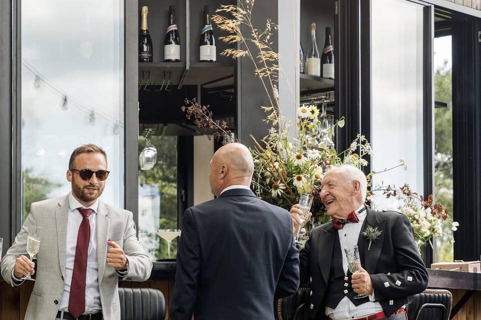 Enjoying the garden bar