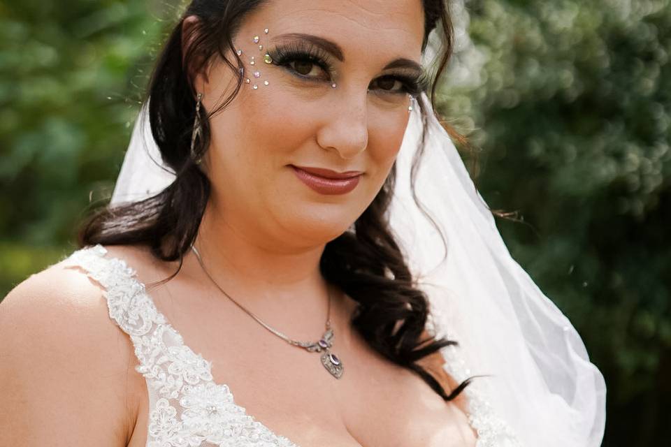 Crystals for this unique bride