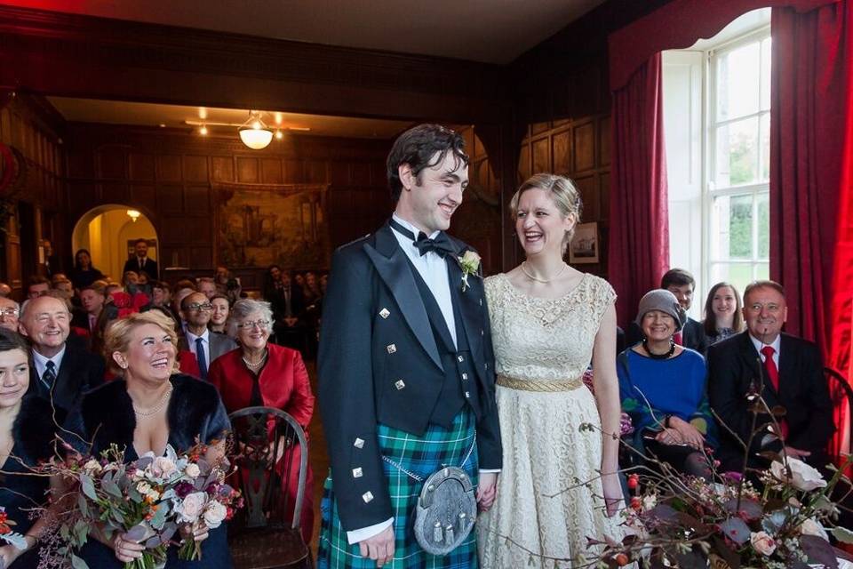 Christmas wedding front hall